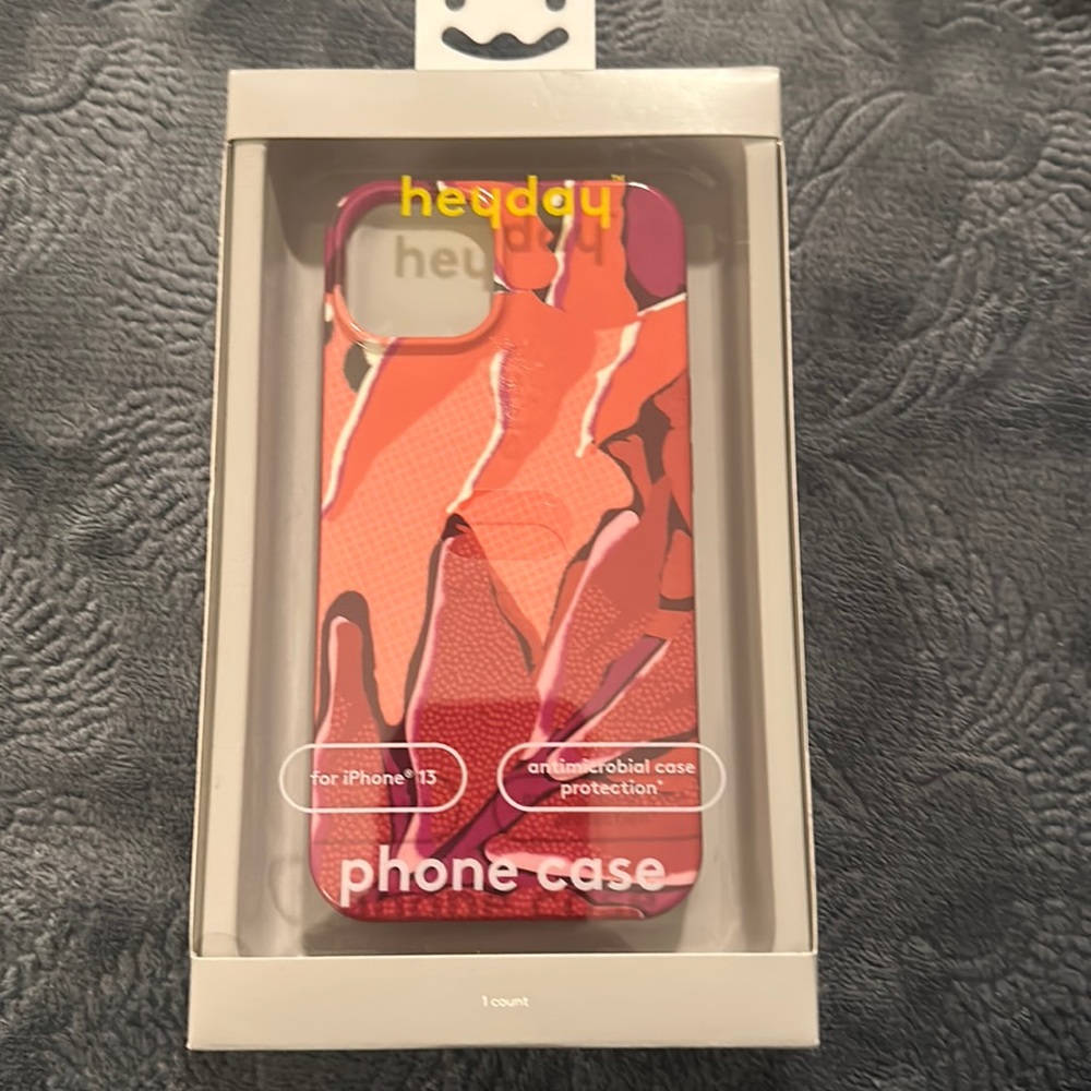 heyday for Apple iPhone 13 Antimicrobial Case (Botanical Red)